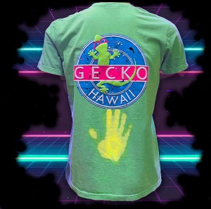 Gecko Hawaii tshirt changes colors